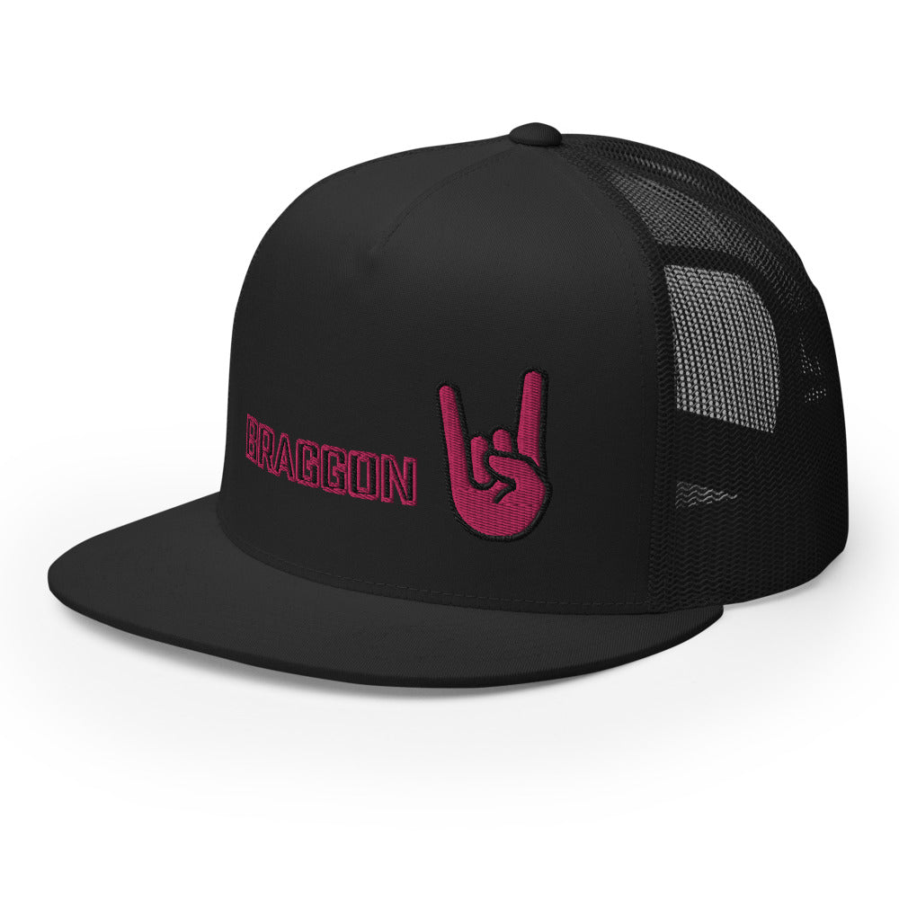 UNISEX PINK BRAGGON EMBROIDERED TRUCKER CAP
