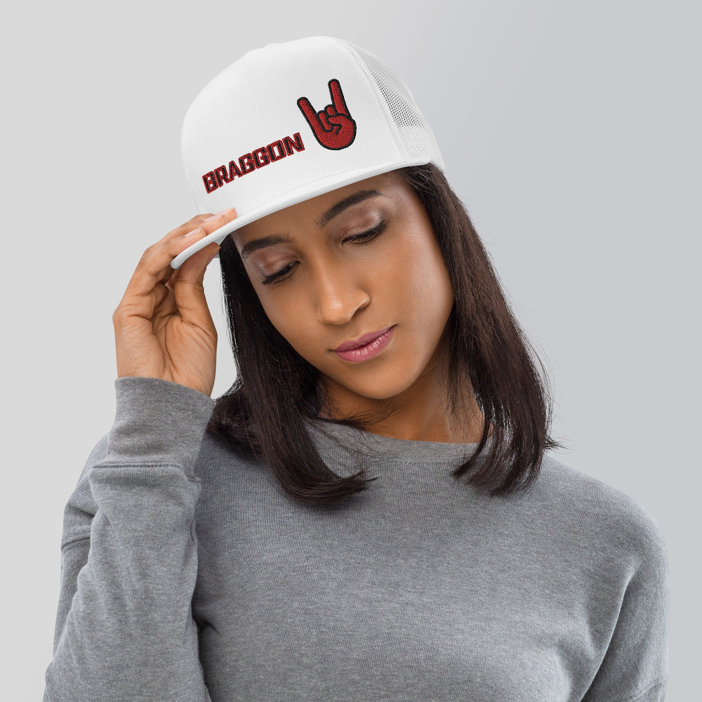 UNISEX RED BRAGGON EMBROIDERED TRUCKER CAP