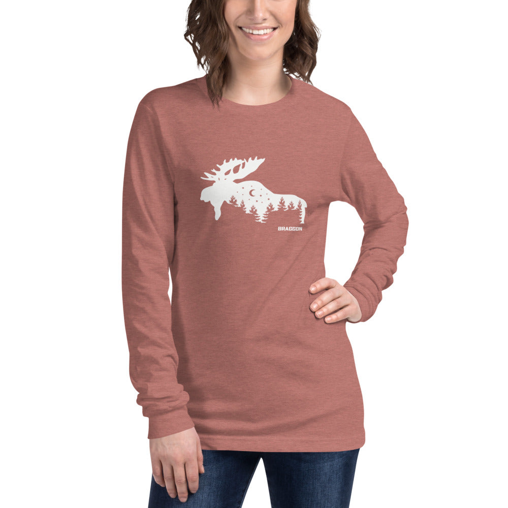 WOMEN'S LONG SLEEVE, ALASKA MOOSE
