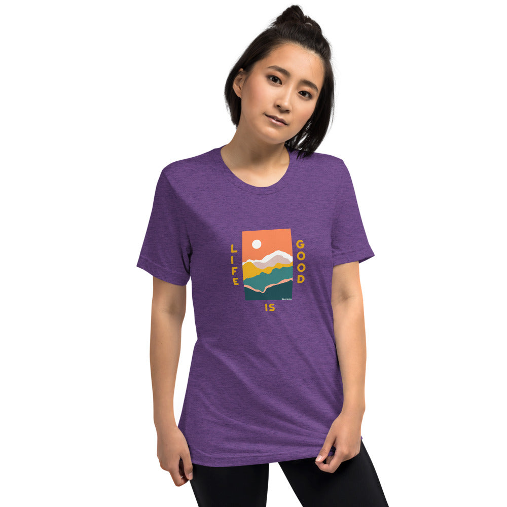 WOMEN'S SHORT SLEEVE TEE, TRI BLEND LIFE IS GOOD