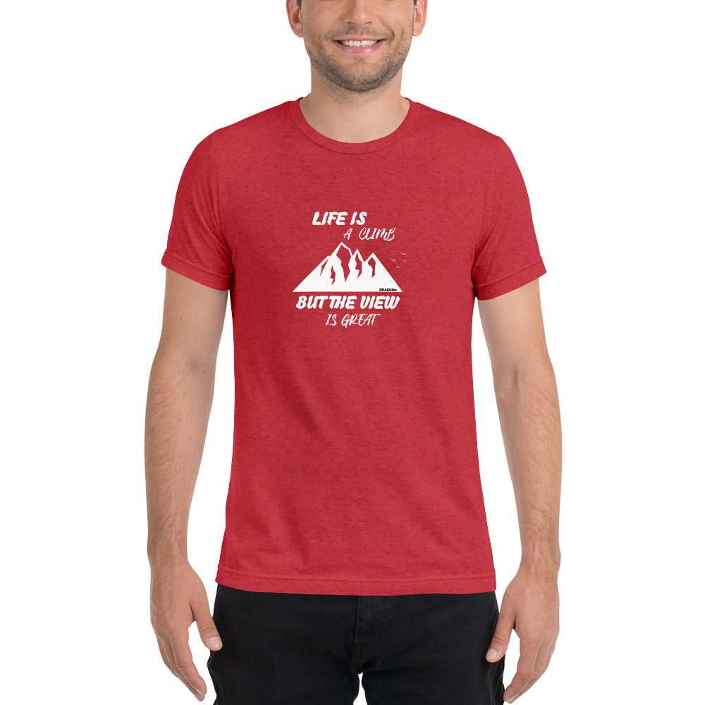 Men's Life is a Climb, Tri Blend T Shirt