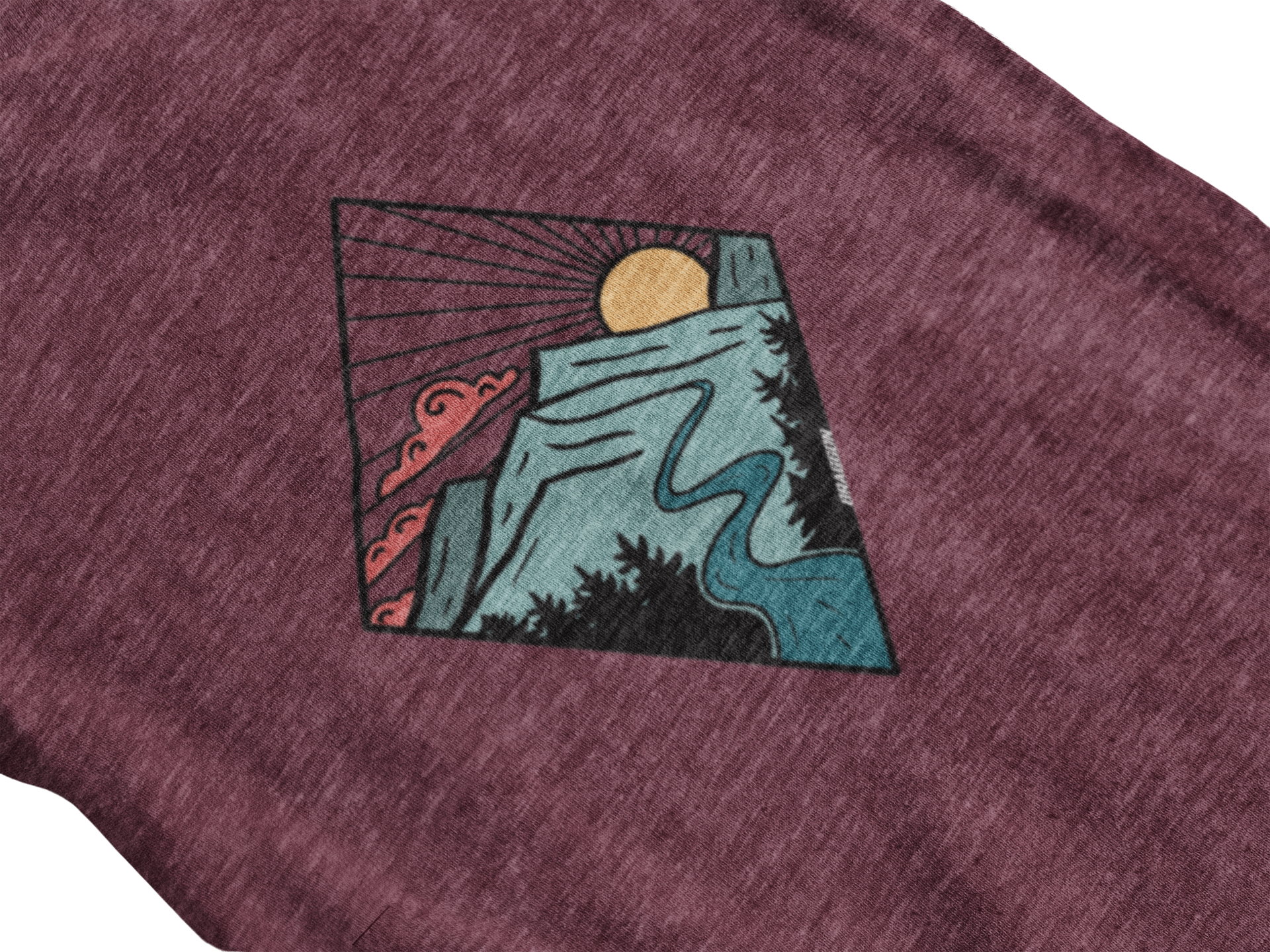 WOMEN'S SHORT SLEEVE TEE, TRI- BLEND RIVER GRAPHIC TEE