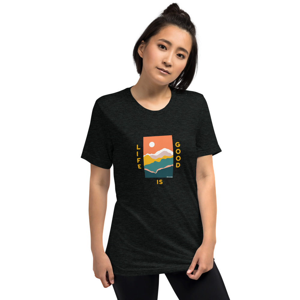 WOMEN'S SHORT SLEEVE TEE, TRI BLEND LIFE IS GOOD