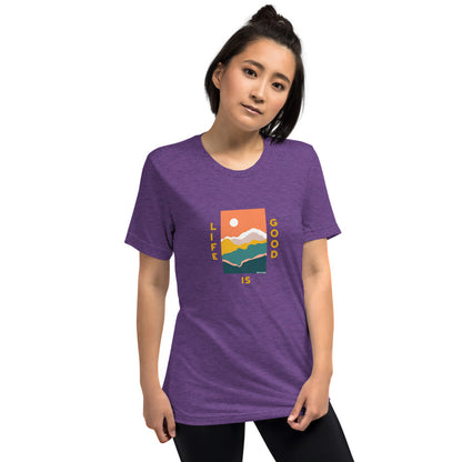 WOMEN'S SHORT SLEEVE TEE, TRI BLEND LIFE IS GOOD